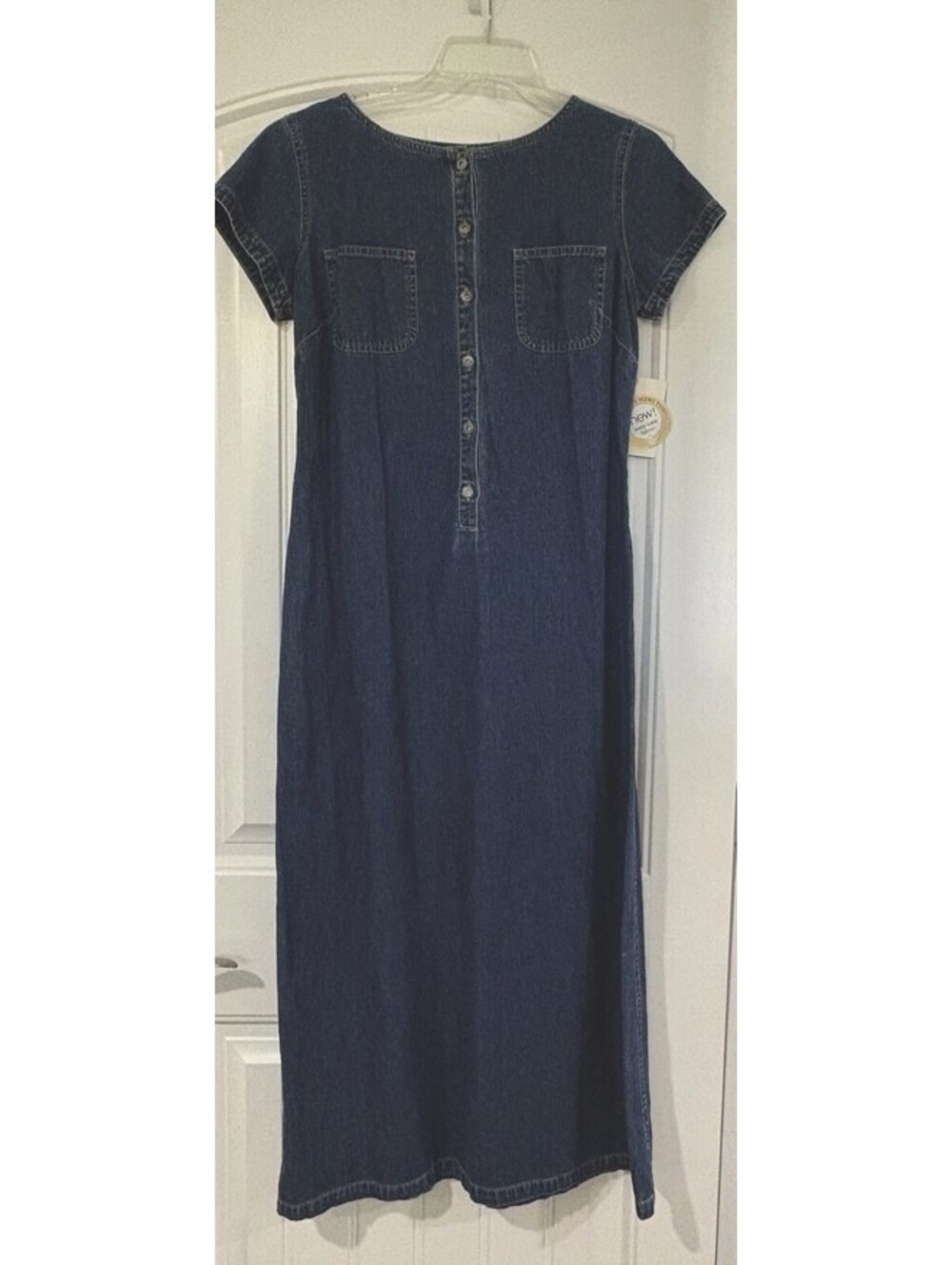 Liz Claiborne NWT Size 6 LizWear Denim Maxi Dress Slimming Button